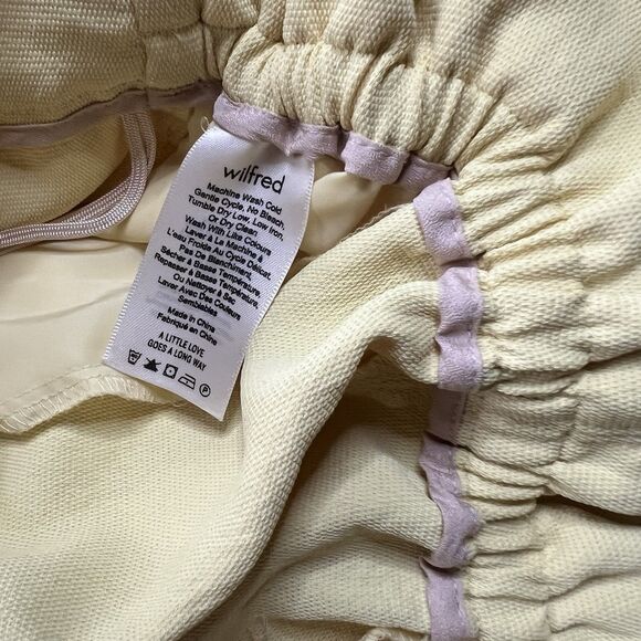 Wilfred Womens Yellow Pleated Front Pockets Belted Paperbag Shorts Size 10 - Picture 4 of 5